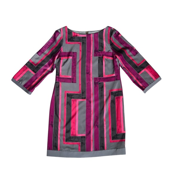 Eliza J Lined Midi Dress in Cool Colors with Sexy Zipper along the back size 6 - Picture 10 of 11